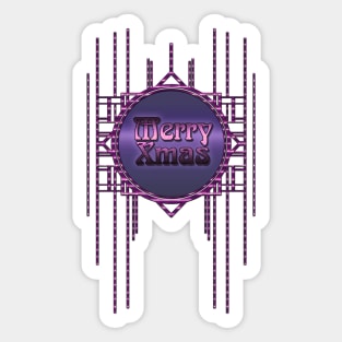 Purple Merry Xmas lettering in vintage artdeco style  burlesque Sticker
